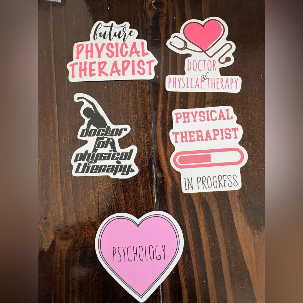 Set of Physical Therapy and Psychology Stickers